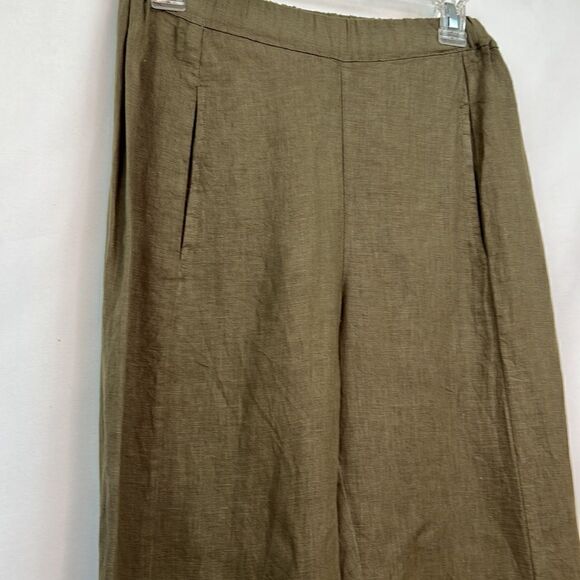 Mila Olive Green linen pull on pants size XS NWOT - Picture 2 of 13